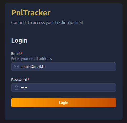 Page de connexion