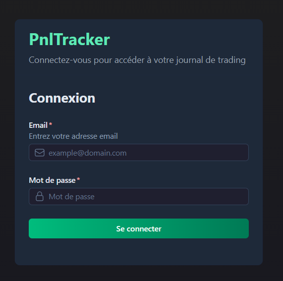 Page de connexion